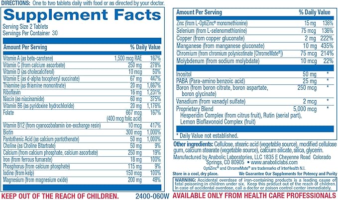 Anabolic Laboratories Daily Multivitamin for Men and Women - 120 Daily Multi Vitamin and Minerals Supplement Softgels for Daily Health