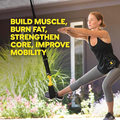 TRX Training All-in-One Suspension-Trainer Exercise Equipment Bundle 4 Strength-Exercise 10 Items