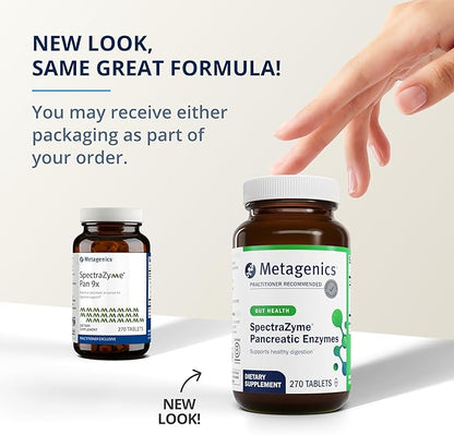 Metagenics SpectraZyme Pancreatic Enzymes - Digestion Supplement* - Pancreatic Enzymes - Digestive Enzymes - Non-GMO & Gluten-Free - 270 Tablets