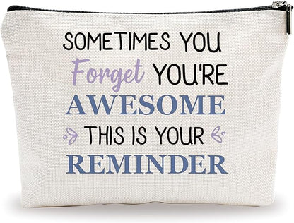 Inspirational Makeup Bag - You're Awesome - Positive Quotes Reminder Cosmetic Bag, Toiletry Bag Gift For Girls, Teen, Sister, Besties, Personal Care & Accessories - A03