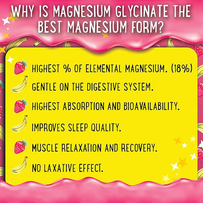 Magnesium Glycinate Gummies 400mg - Magnesium for Sleep, Calm, Relax & Muscle Relief with B6 & D3 and No Melatonin - Family-Friendly for Kids, Teens & Adults - Vegan & Non-GMO Supplement - 120 Count