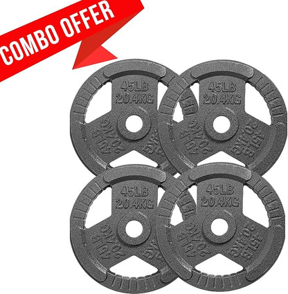 Yes4All Olympic Rubber Grip Plates for Barbell 2-Inch Weight