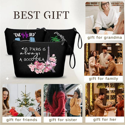 Paris Travel Gifts - Unique Cosmetic Bags for Women, Make Up Bag for Traveling for Her