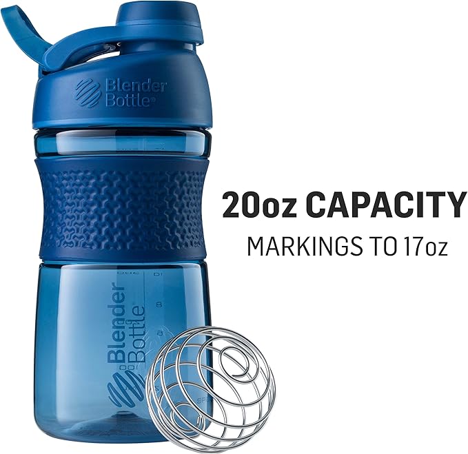 BlenderBottle SportMixer Shaker Bottle Perfect for Protein Shakes and Pre Workout, 20-Ounce, Rose