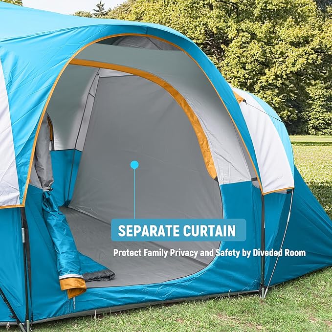 HIKERGARDEN 10 Person Camping Tent - Portable Easy Traveling-14'x11'x74in(H)