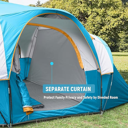 HIKERGARDEN 10 Person Camping Tent - Portable Easy Traveling-14'x11'x74in(H)