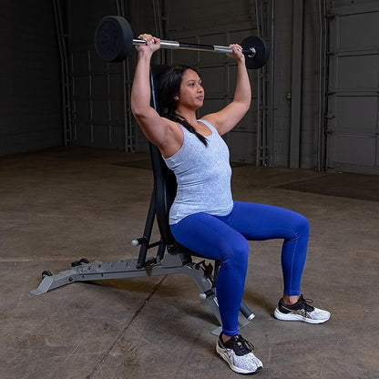 Body-Solid Rubber Coated Fixed Weights Straight Barbells- Weighted