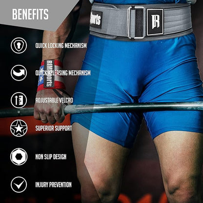 RIMSports Quick Locking Weight Lifting Belt Premium Lifting