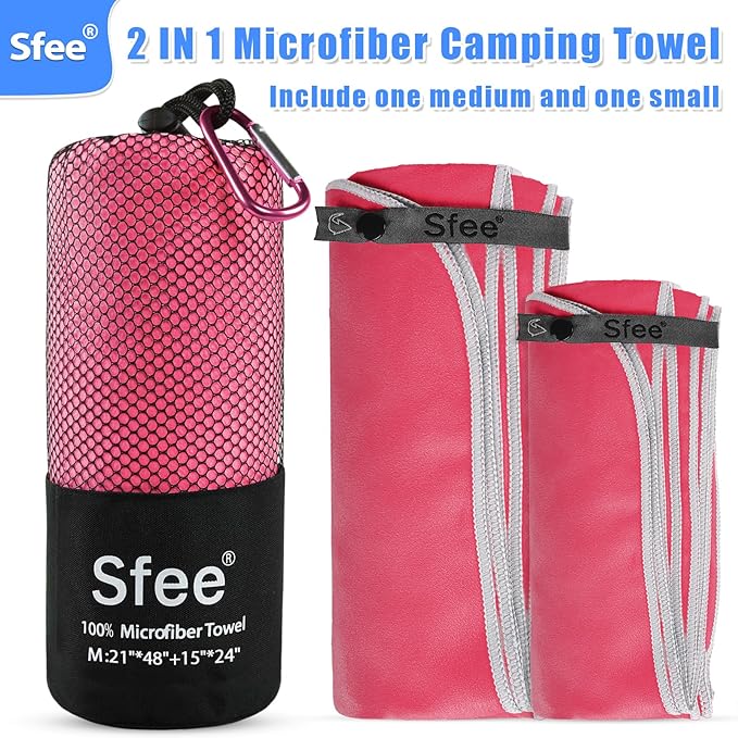 Sfee 2 Pack Microfiber Travel Towel