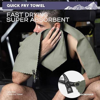 Camping Quick Dry Towel 40x180cm, Olive