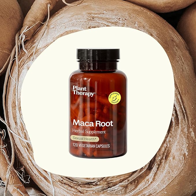 Plant Therapy Maca Root Herbal Supplement Capsules, Supports Sexual Health for Men & Women, Mood-Boosting, Energizing & Reduces Tension, 120 Vegetarian Capsules (4 Month Supply), Made in The USA