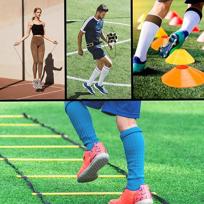 Soccer Agility Training Equipment Set 20Ft Agility 12 Cones,