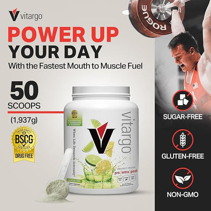 Vitargo Carbohydrate Powder | Feed Muscle Glycogen 2X Faster | 4.4 LB Lemon & Lime Pre Workout & Post Workout | Carb Supplement for Recovery, Endurance, Gain Muscle Mass