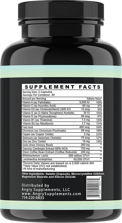 Probiotic Immunity Supplement – Probiotic Infused Multi-Vitamin with Zinc, Chromium, Selenium & Essential Vitamins – Supports Healthy Gut Flora, Digestive Health, and Immune System (1-Bottle)