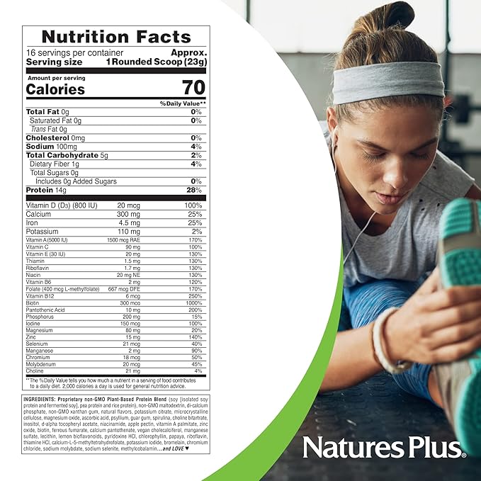 NATURES PLUS Shake Simply Natural Spirutein, 13.12 OZ