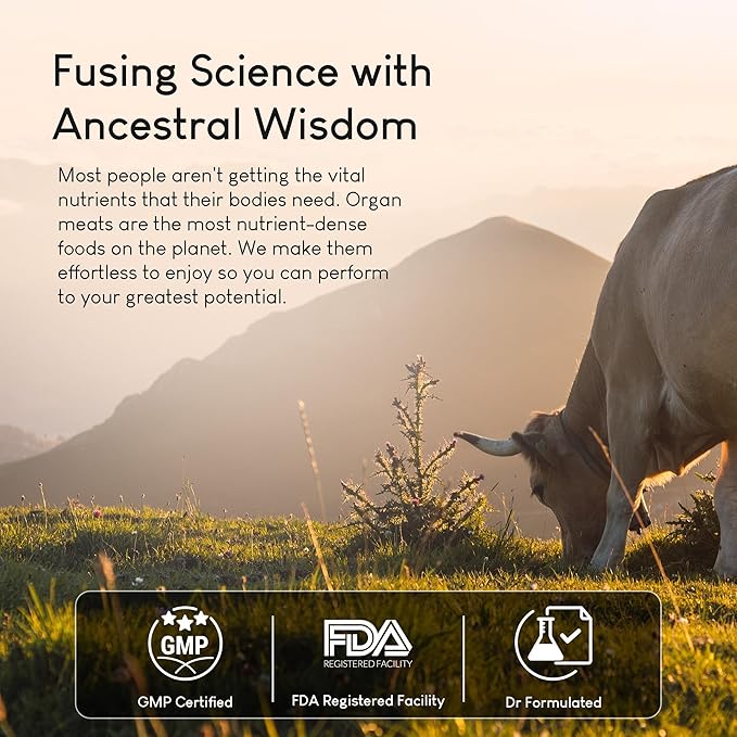 Grass Fed Beef Organs, Beef Organ Capsules, Beef Organ Supplement, Organ Supplement Grass Fed, Organ Meat Capsules, Grass Fed Organ Complex - 9 Organs - Beef Liver, Brain, Thymus, Lung, Gallbladder