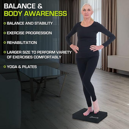 ProsourceFit Exercise Balance Pad â€“ Non-Slip Cushioned Foam 15.5â€x12.75â€