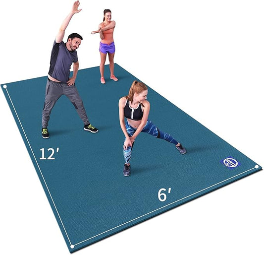 MRO Extra Large Exercise Mat For Home Gym 15'x6'/12'x6'/9'x6'(7mm) Workout