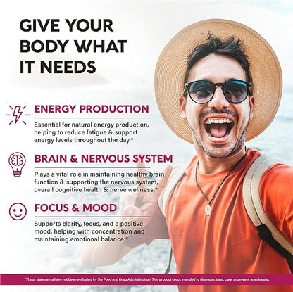 USDA Organic Vitamin B12 Sublingual Drops - 5000 mcg Liquid Vegan Methylcobalamin - Energy Boost, Focus & Mood, Metabolism & Brain Health Support - Maximize Absorption - 4 Month Supply, 4 fl oz