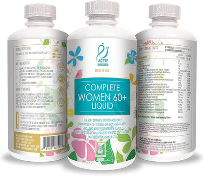 ACTIF Liquid Daily Multivitamin for Women Age 60+ with 45+ Advanced Factors – Non GMO, Made in USA, 32oz, Expiration Date: 10/2026