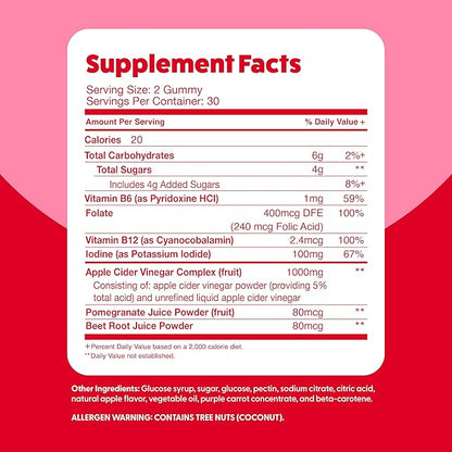 Feel Great Vitamin Co. Apple Cider Vinegar Gummies | Contains The Mother | Natural Antioxidant Digestive Support Healthy Nutrient Absorption