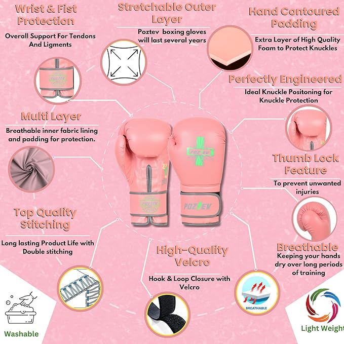 Boxing Gloves for Men & Women Professional Workout Gloves for Sparring, Heavy Bag Training - Muay Thai Focus Mitts Punching Bag Ideal for MMA & Kickboxing Gloves