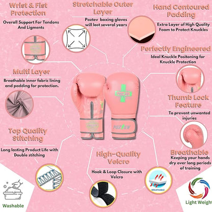 Boxing Gloves for Men & Women Professional Workout Gloves for Sparring, Heavy Bag Training - Muay Thai Focus Mitts Punching Bag Ideal for MMA & Kickboxing Gloves