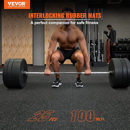 VEVOR 0.56Inch Thick Gym Floor Mats 25/12/6 Tiles