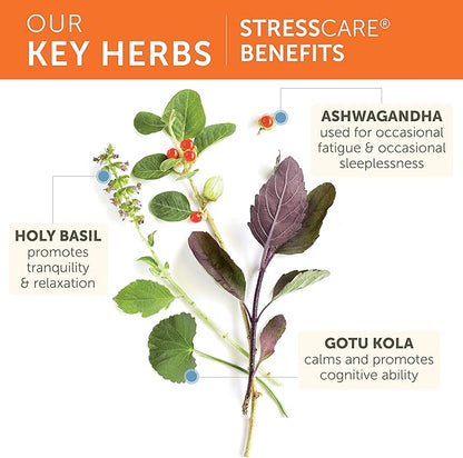 Himalaya StressCare Herbal Supplement, Supports Stress Relief, Energy Support, Relaxation, Occasional Sleeplessness, Ashwagandha, Holy Basil/Tulsi, Gotu Kola, Non-GMO, Vegetarian, 120 Capsules