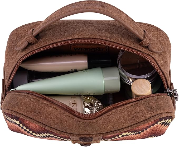 Wrangler Makeup Pouch Bag Mini Western Toiletry Purse Cosmetic Organizer Paisley Travel Pouch for Women