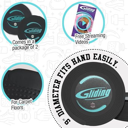 Gliding Discs for Working Out - Exercise Sliders 1 Pair, 4 Streaming