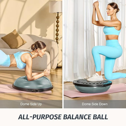 ZELUS 25in. Balance Ball 1500lb Inflatable 2 Bands,