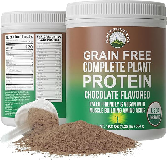 Organic Paleo Grain Free Plant Based Protein Powder. Complete Raw Organic Vegan Protein Powder. Amazing Amino Acid Profile and Less Than 1g of Sugar. Hemp Protein Pea Protein Powder Chocolate Flavored