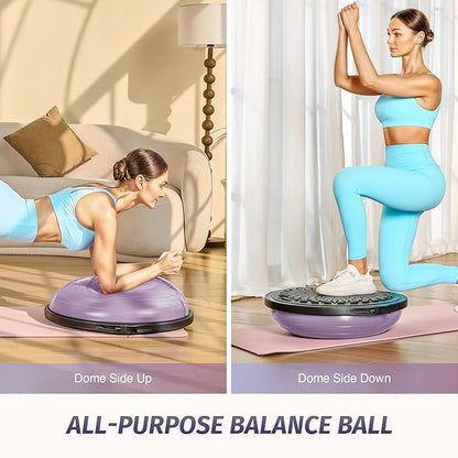 ZELUS 25in. Balance Ball 1500lb Inflatable 2 Bands,