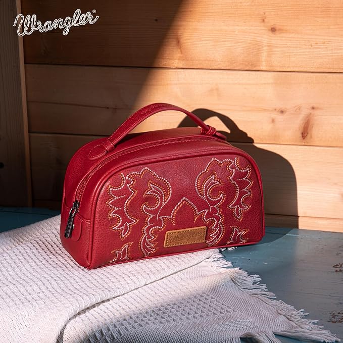 Wrangler Makeup Pouch Bag Mini Western Toiletry Purse Cosmetic Organizer Paisley Travel Pouch for Women