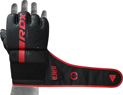 RDX MMA Gloves Grappling Sparring, Pre-Curved Mixed Martial Arts Mitts Men Women Boxing Gloves, Maya Hide Leather Kara Cage Fighting Workout, Combat Sports Training, Muay Thai, Punching Bag Kickboxing