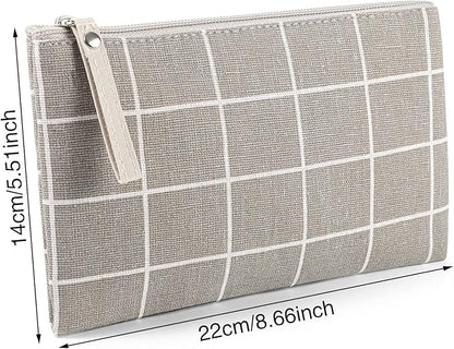 SUMAJU 2 Pcs Small Cosmetic Bag, Multi-Function Canvas Cosmetic Pouch Small Zipper Pouch Makeup Bag Purse Pouches Cute Makeup Pouch Christmas Gifts Stocking Stuffers for Women