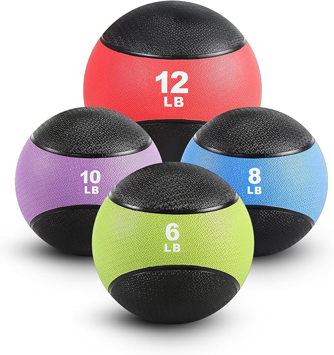 RitFit Weighted Medicine Ball - Non-Slip Rubber Shell