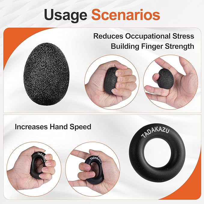 Grip Strength Trainer Kit (5 Pack) Adjustable Resistance