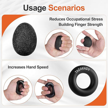 Grip Strength Trainer Kit (5 Pack) Adjustable Resistance