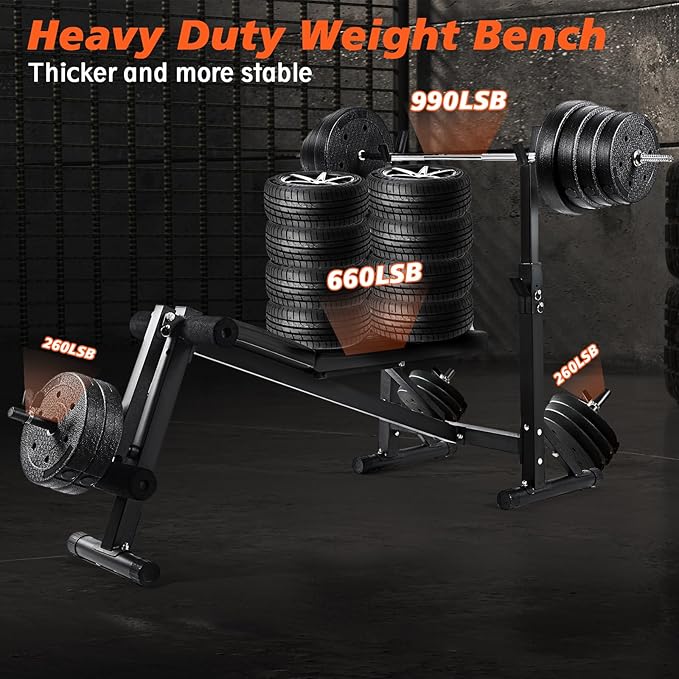 Strength Training Adjustable Benches 660LBS Weight 3 level