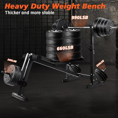 Strength Training Adjustable Benches 660LBS Weight 3 level