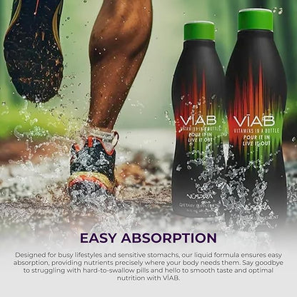 NüSpira VĪAB Liquid Multi-Vitamin - Effortless Wellness for The Whole Family - Potent Blend of Vitamins & Minerals - Easy Absorption & Smooth Taste - for Busy Lifestyles & Sensitive Stomachs - 16oz