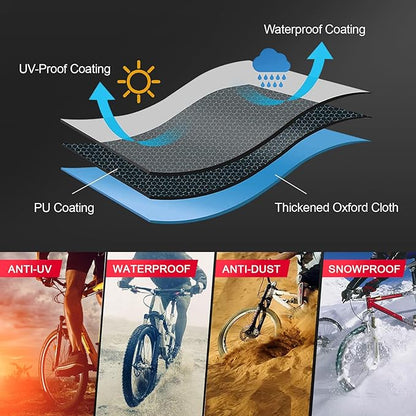 Bike Cover for 3 Bikes - Outdoor Bike Covers for Stationary 3 Bikes Heavy Duty & Waterproof, 600D Bicycle Covers for 3 eBike, Mountain Bike, Road Bike, Hybrid Bike, Beach Cruiser Bike Storage