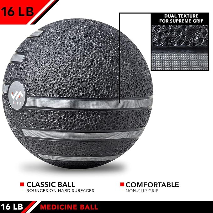JFIT Medicine Exercise Ball with Dual Texture