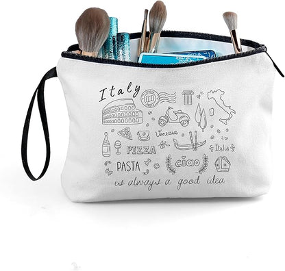 Italy Travel Gifts - Makeup Bag Organizer for Women, Birthday & for Female, Mom, Sister, Daughter