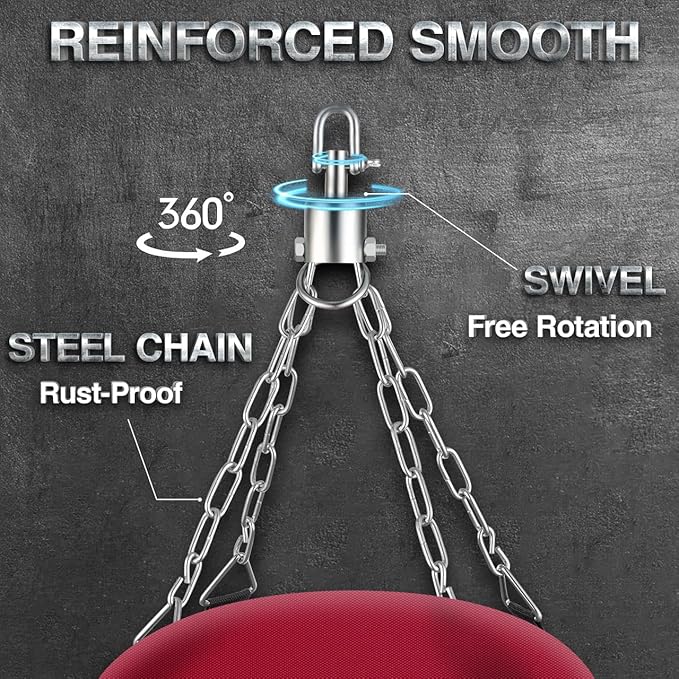 Prorobust Punching Bag for Adults, Red 4ft Oxford Heavy Boxing Bag Set with 12 oz Gloves for MMA Kickboxing Boxing Karate Home Gym Training (Unfilled)