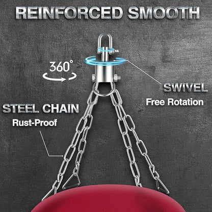 Prorobust Punching Bag for Adults, Red 4ft Oxford Heavy Boxing Bag Set with 12 oz Gloves for MMA Kickboxing Boxing Karate Home Gym Training (Unfilled)