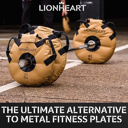 Lionheart Sand Weight Plates 10, 15, 15, 25, 25, 35, 35, 45 45 lb 2 Unfilled