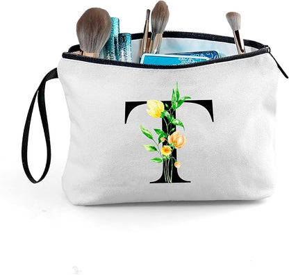 SEAMOON Birthday Maid of Honor Gifts for Women Her Mom Team Teacher Friend Bridesmaid Bride Personalized Makeup Cosmetic Bag with Mirror Valentines Mothers Day Christmas Graduation T